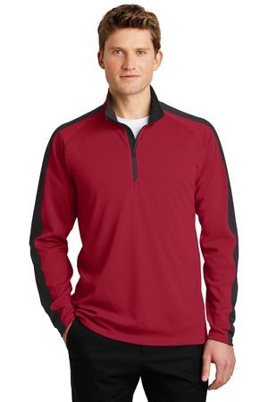 Sport-Tek Sport-Wick Textured Colorblock 1/4-Zip Pullover