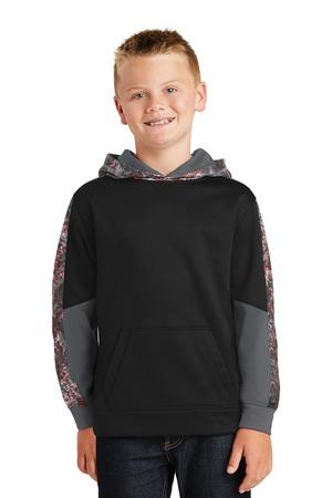 Sport-Tek Youth Sport-Wick Mineral Freeze Fleece Colorblock Hooded Pullover