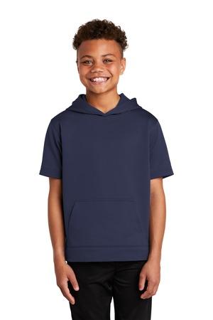 Youth Sport-Wick Fleece Short Sleeve Hooded Pullover.