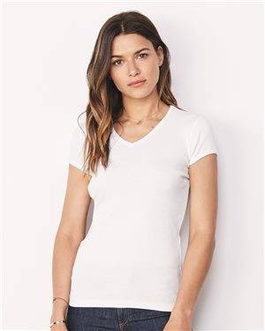 Women’s Baby Rib Short Sleeve V-Neck Tee