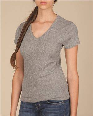 Women’s 1×1 Baby Rib V-Neck T-Shirt