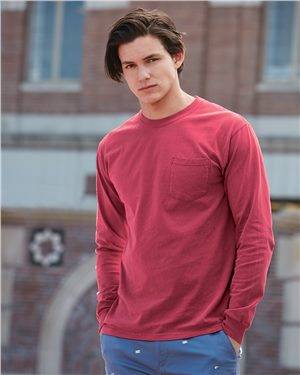 Garment Dyed Heavyweight Ringspun Long Sleeve Pocket T-Shirt
