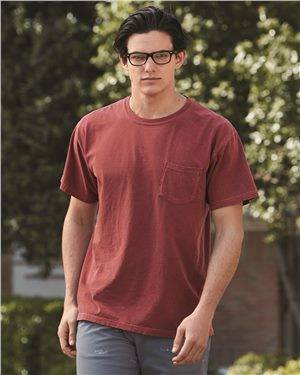 Garment Dyed Heavyweight Ringspun Short Sleeve Shirt with a Pocket