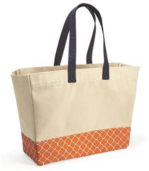 Patterned Bottom Beach Tote