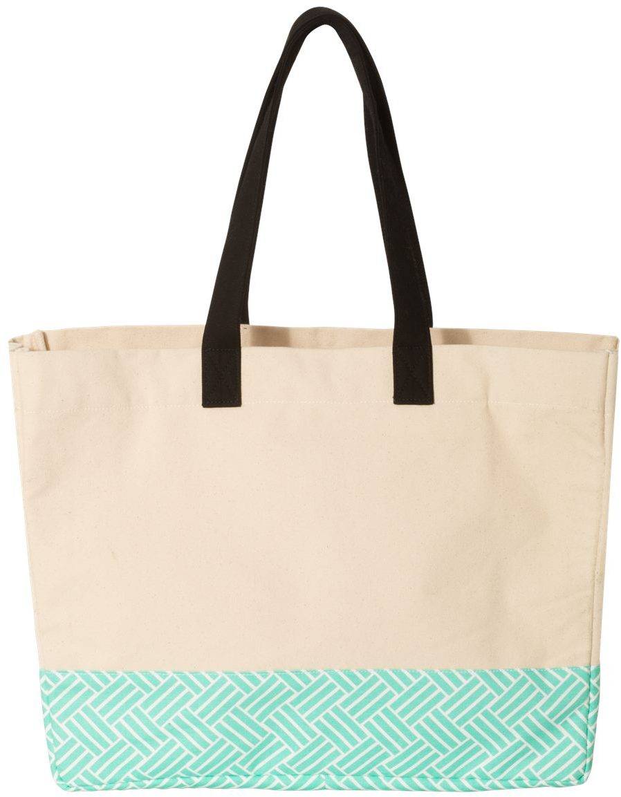 Patterned Bottom Beach Tote