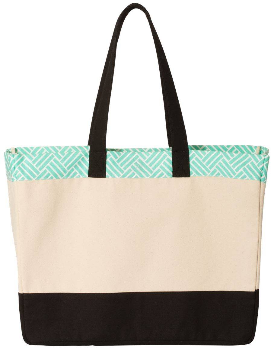 Patterned Top Beach Tote