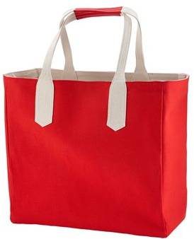 Solid Tote with Contrast Handles