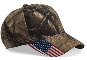 Cap with American Flag on Visor