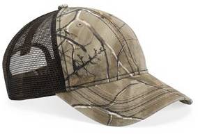 Camo Cap with Mesh Back and American Flag Undervisor