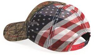 American Flag Mesh Back Camo Cap