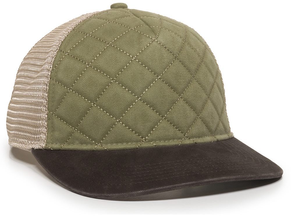 Quilted Front Mesh-Back Cap