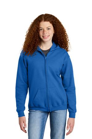 Gildan Youth Heavy Blend Full-Zip Hooded Sweatshirt.