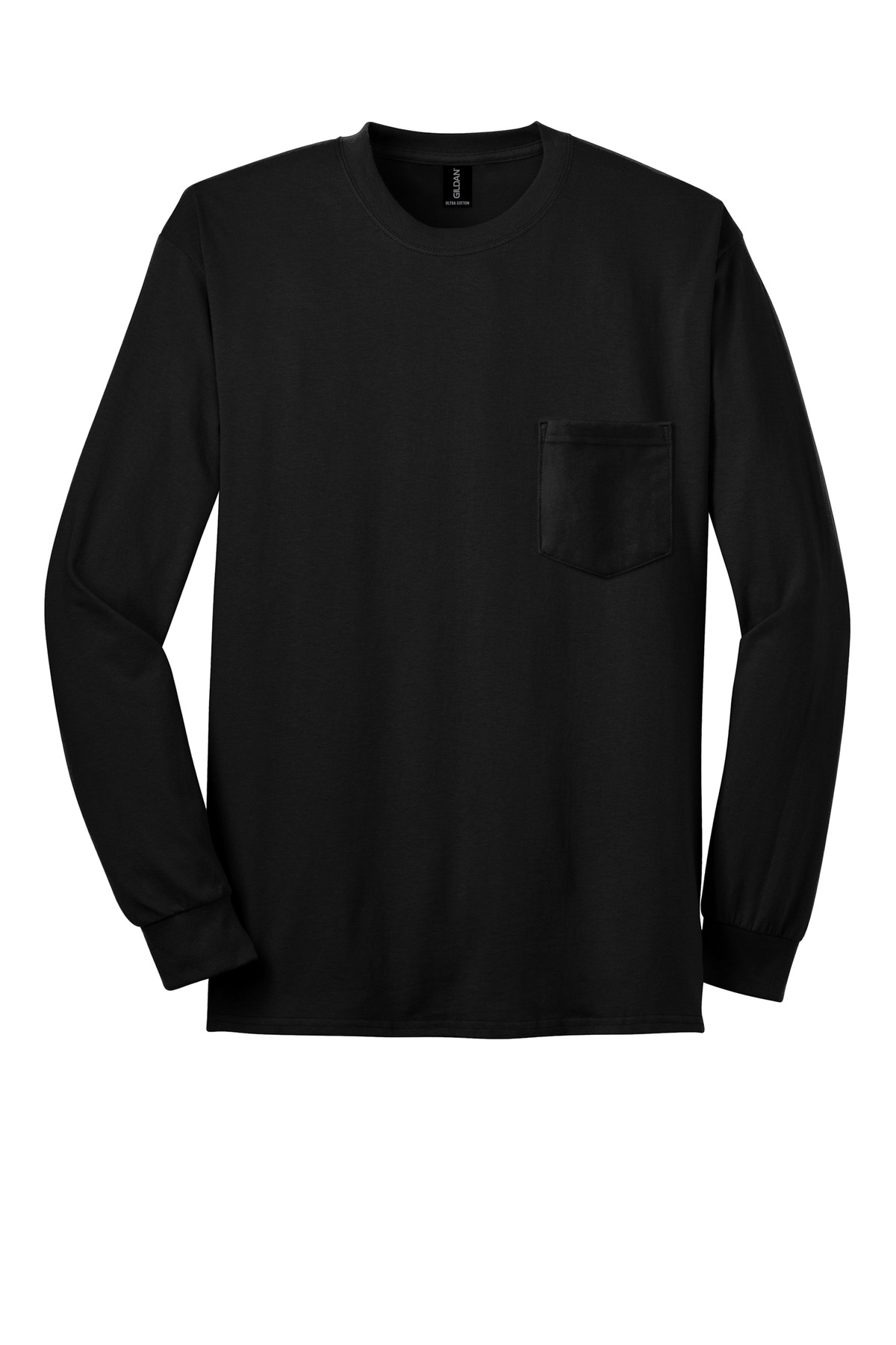 Gildan – Ultra Cotton 100% Cotton Long Sleeve T-Shirt with Pocket.