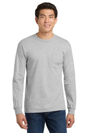 Gildan – Ultra Cotton 100% Cotton Long Sleeve T-Shirt with Pocket.