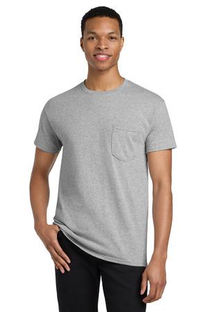 Heavy Cotton 100% Cotton Pocket T-Shirt.