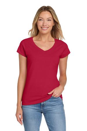 Gildan Softstyle Women’s Fit V-Neck T-Shirt.