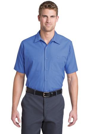 Red Kap – Short Sleeve Striped Industrial Work Shirt
