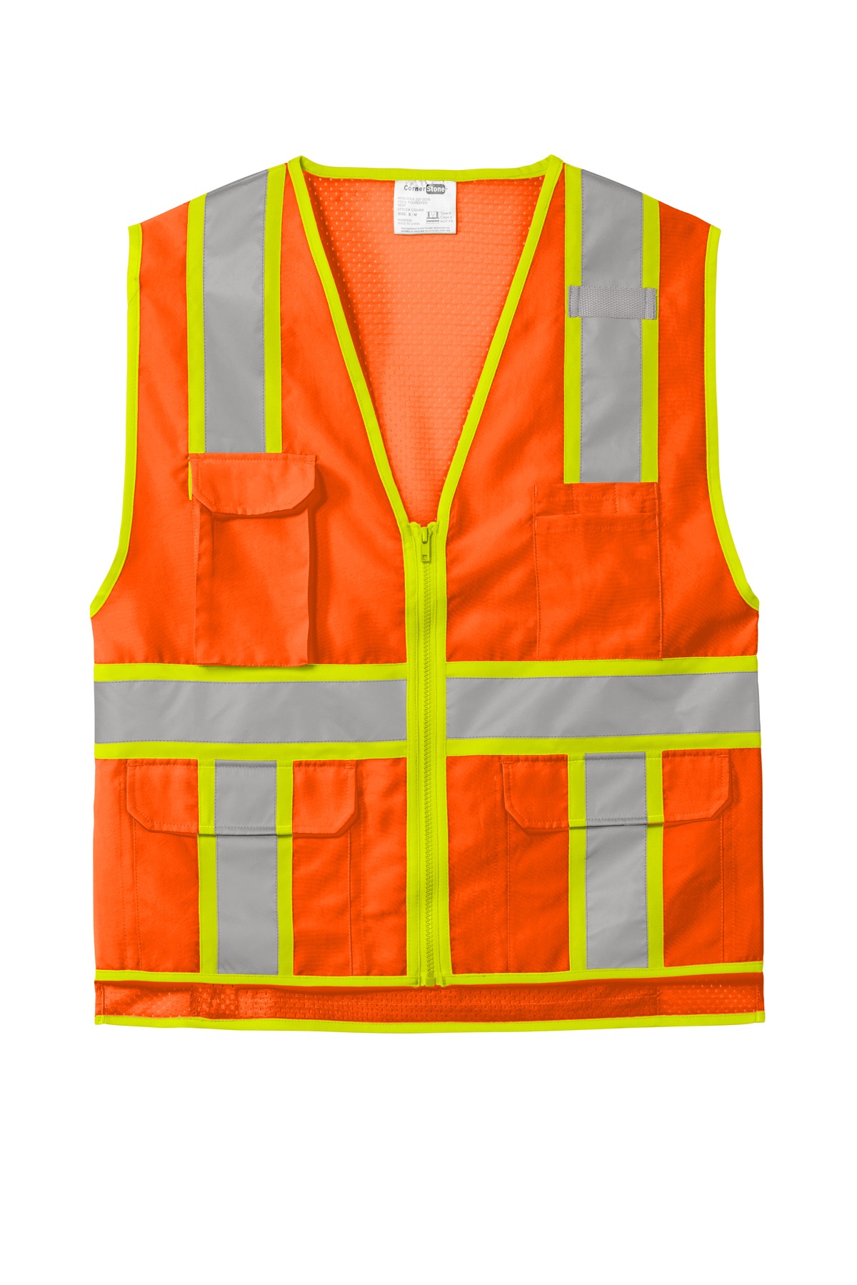 ANSI 107 Class 2 Surveyor Zippered Two-Tone Vest.