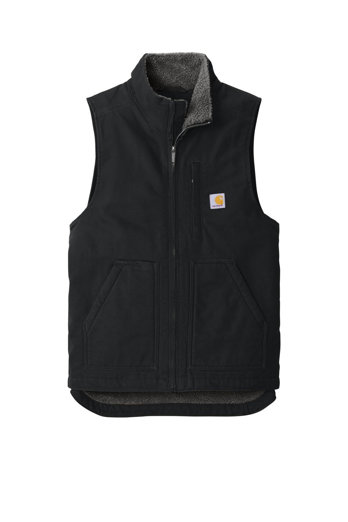 Sherpa-Lined Mock Neck Vest