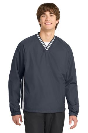Sport-Tek Tipped V-Neck Raglan Wind Shirt