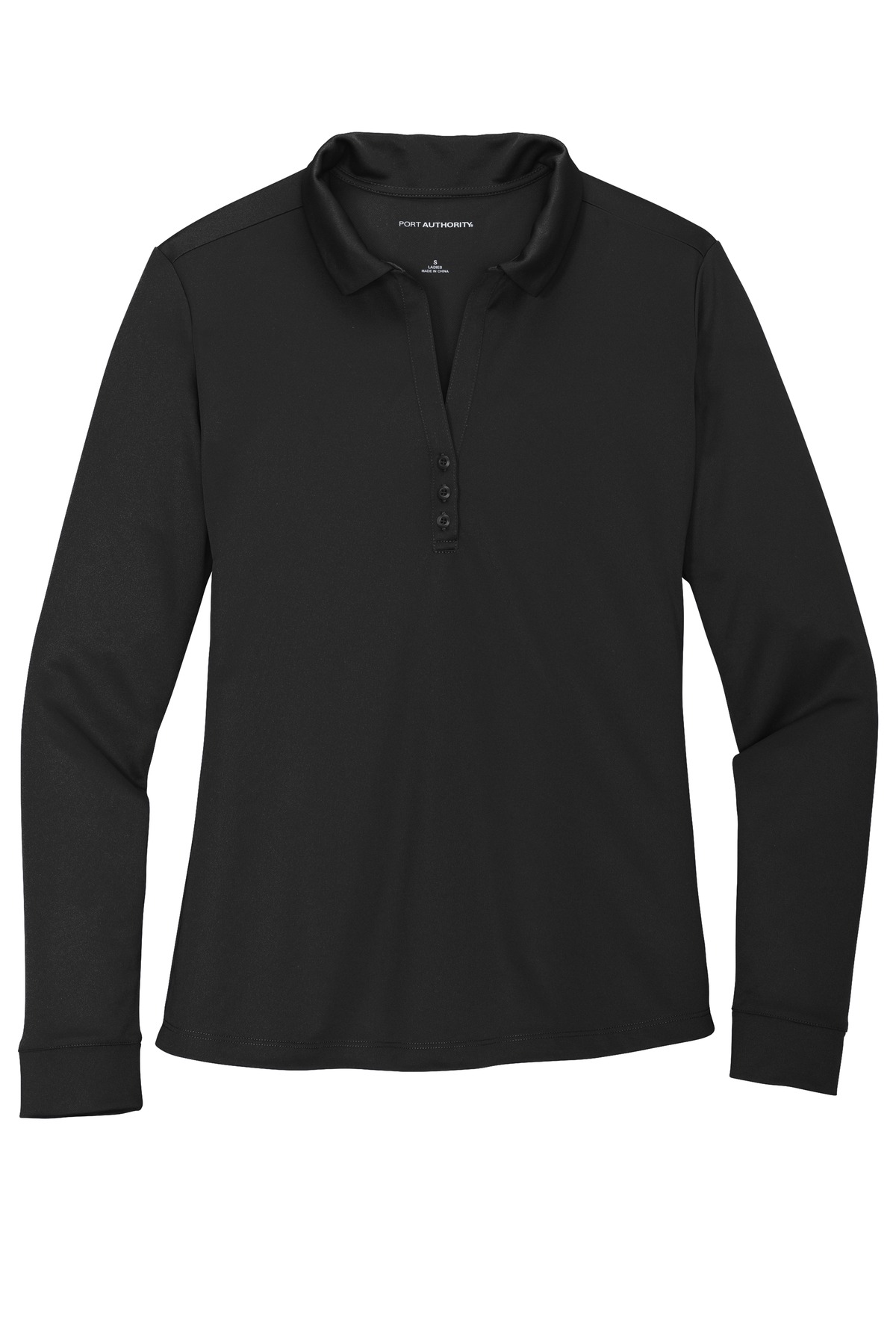 Port Authority Ladies Silk Touch Performance Long Sleeve Polo.