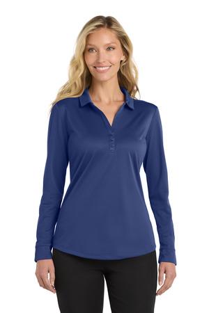 Port Authority Ladies Silk Touch Performance Long Sleeve Polo.