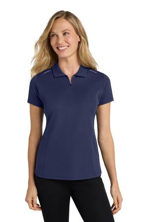 Port Authority Ladies Pinpoint Mesh Zip Polo