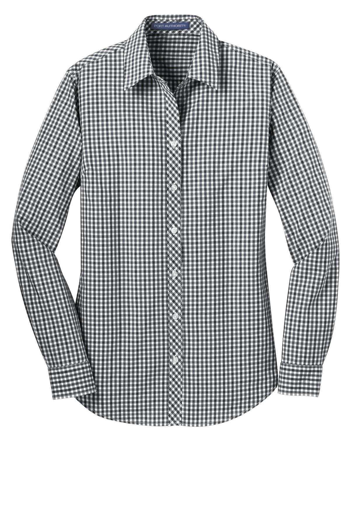 Port Authority Ladies Long Sleeve Gingham Easy Care Shirt