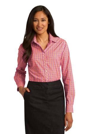 Port Authority Ladies Long Sleeve Gingham Easy Care Shirt