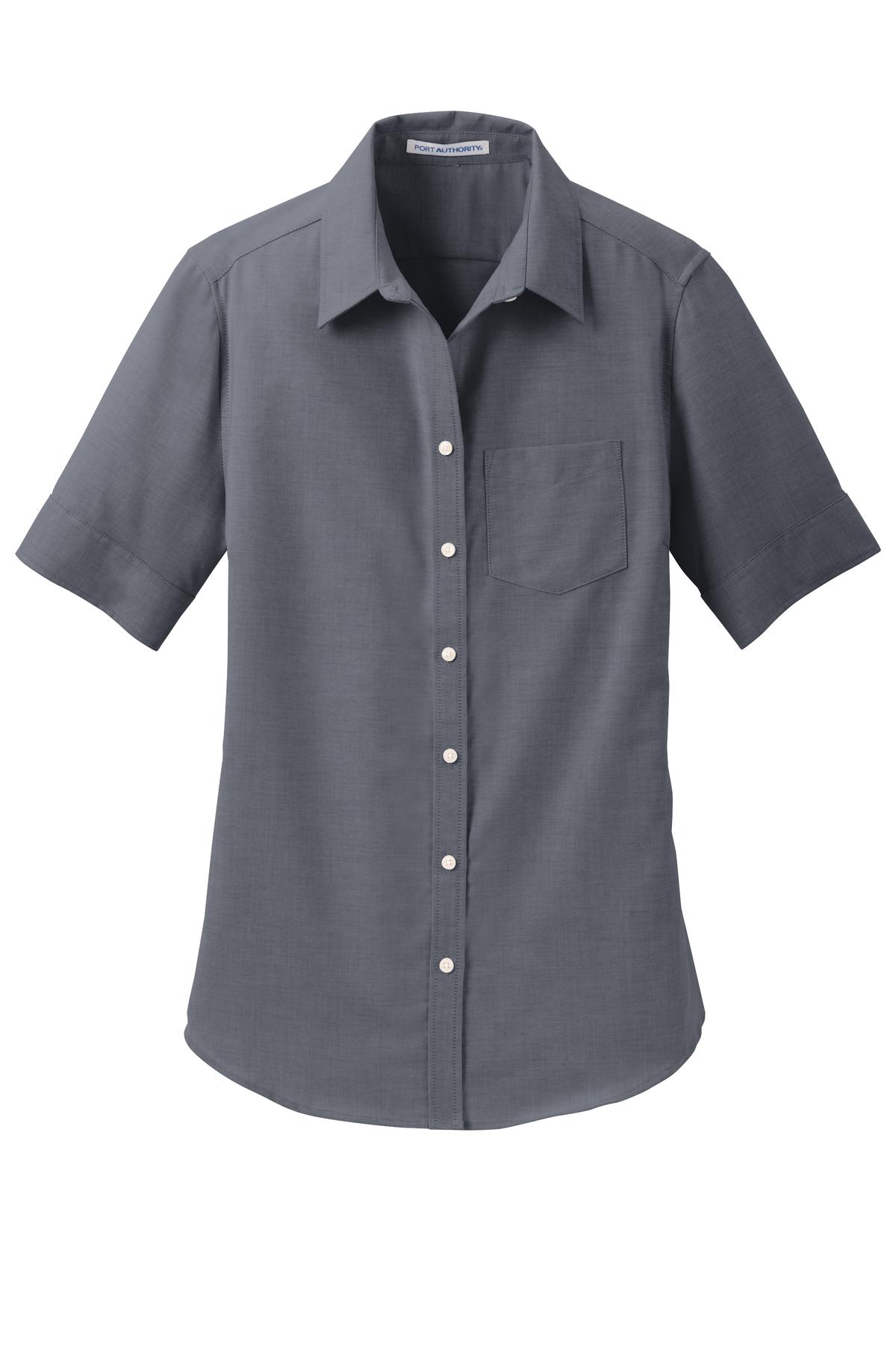 Port Authority Ladies Short Sleeve SuperPro Oxford Shirt