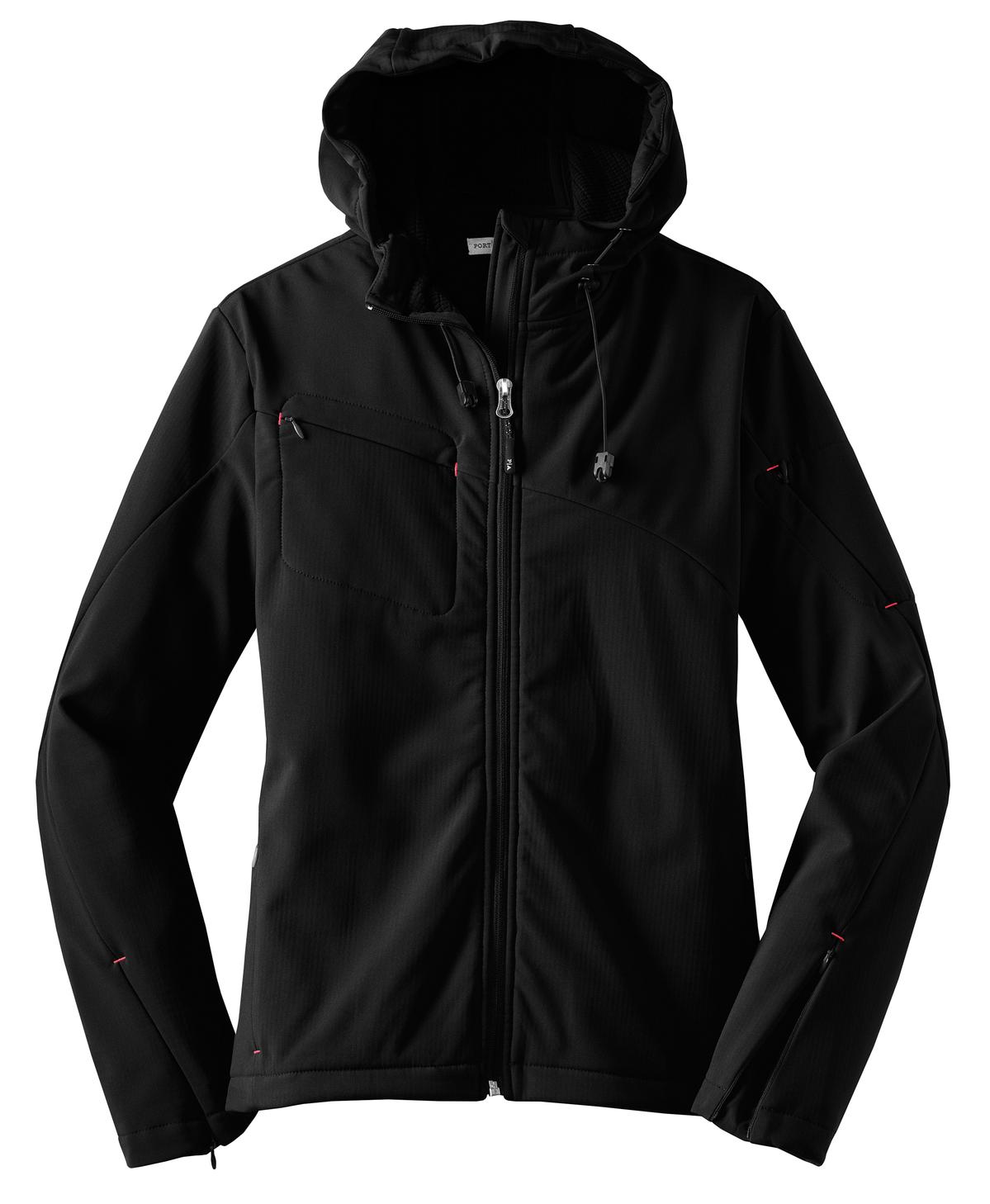Port Authority Ladies Textured Hooded Soft Shell Jacket