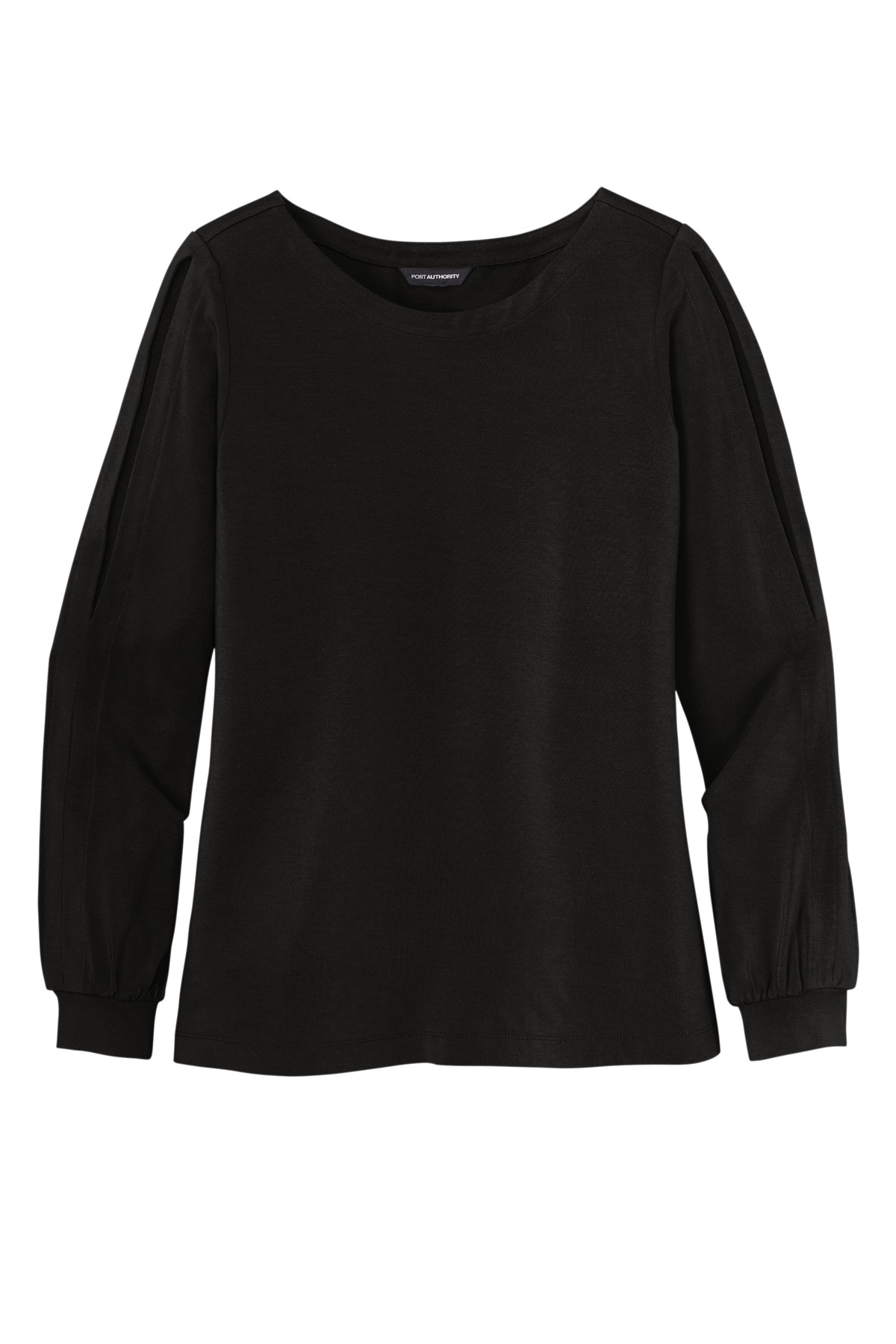 Ladies Luxe Knit Jewel Neck Top.