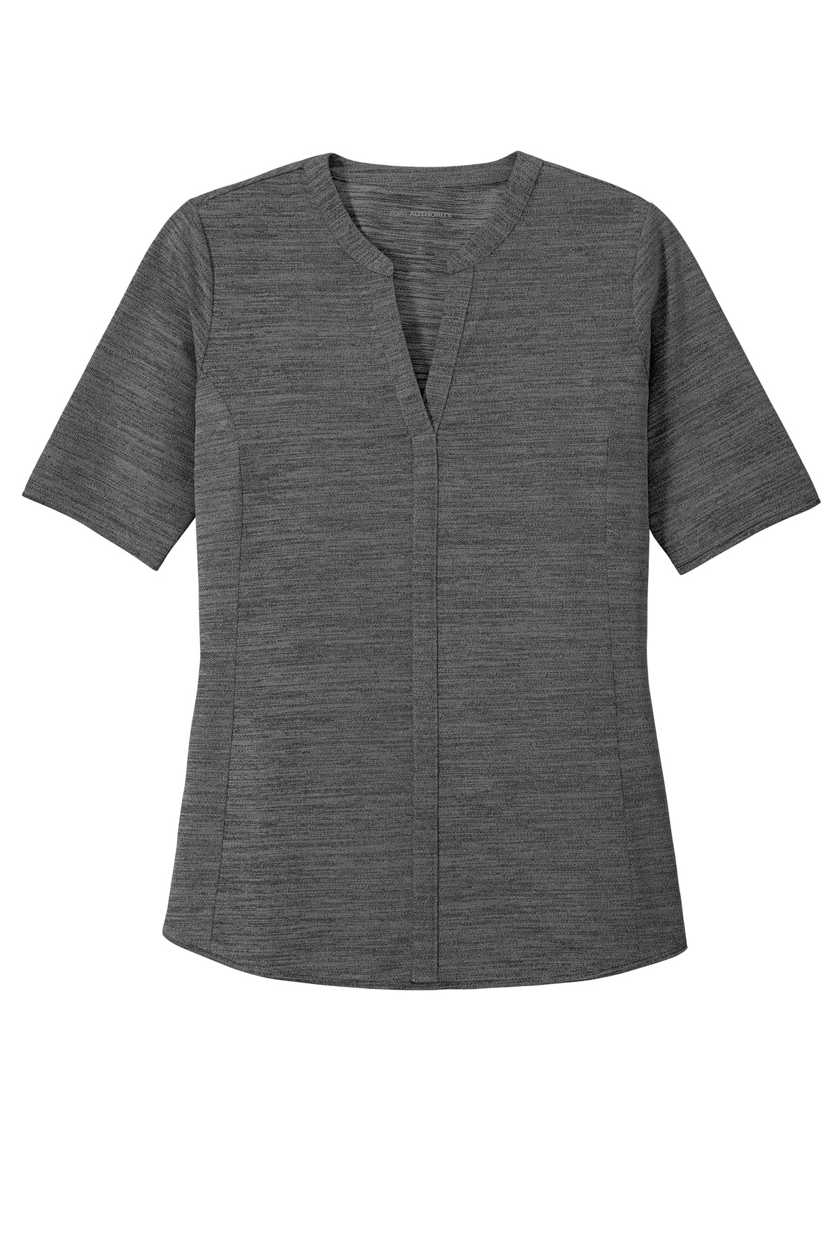 Ladies Stretch Heather Open Neck Top