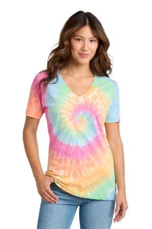 Port & Company Ladies Tie-Dye V-Neck Tee