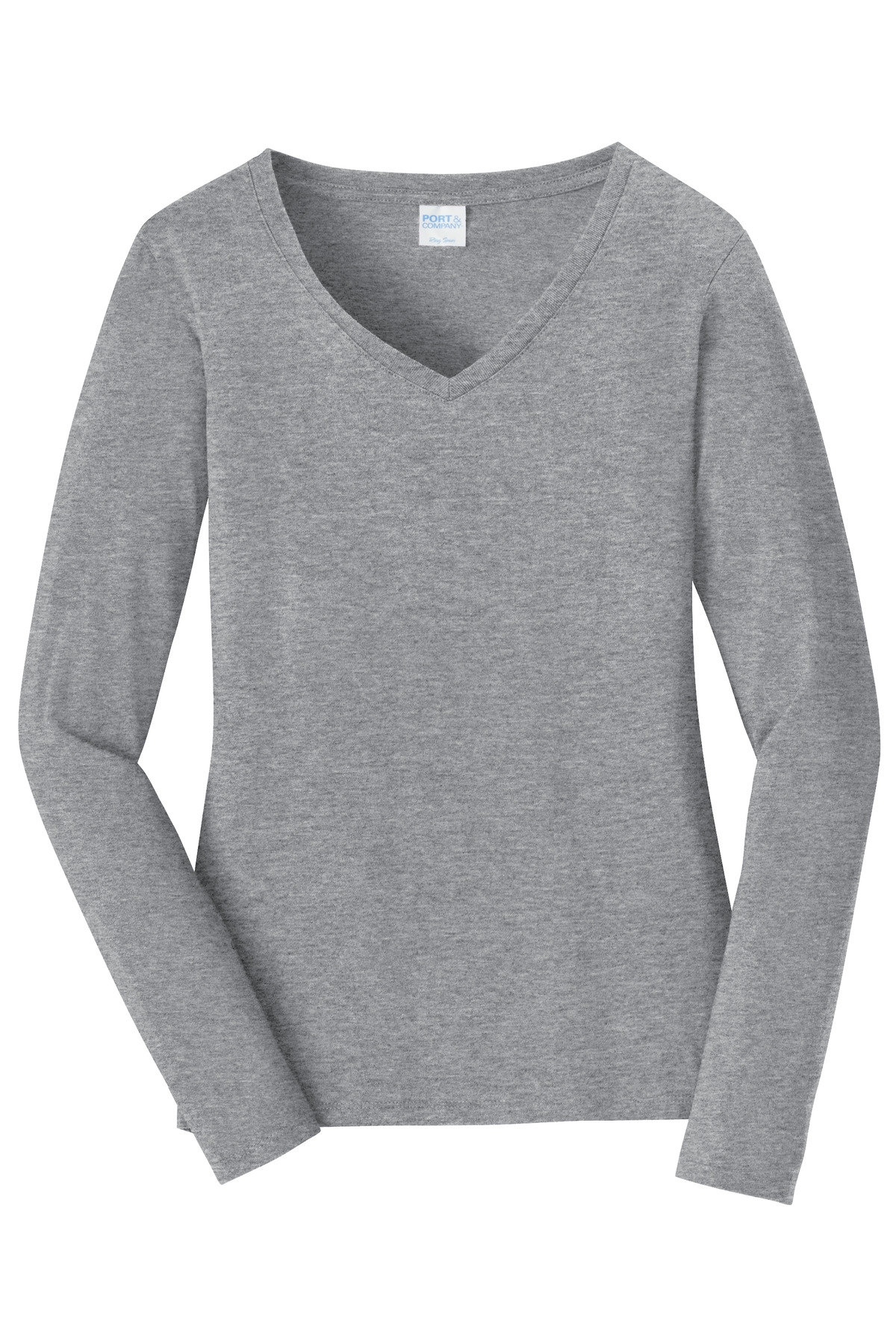 Port & Company Ladies Long Sleeve Fan Favorite V-Neck Tee