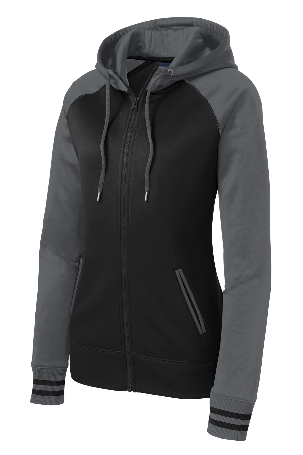 Sport-Tek Ladies Sport-Wick Varsity Fleece Full-Zip Hooded Jacket