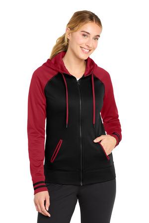 Sport-Tek Ladies Sport-Wick Varsity Fleece Full-Zip Hooded Jacket