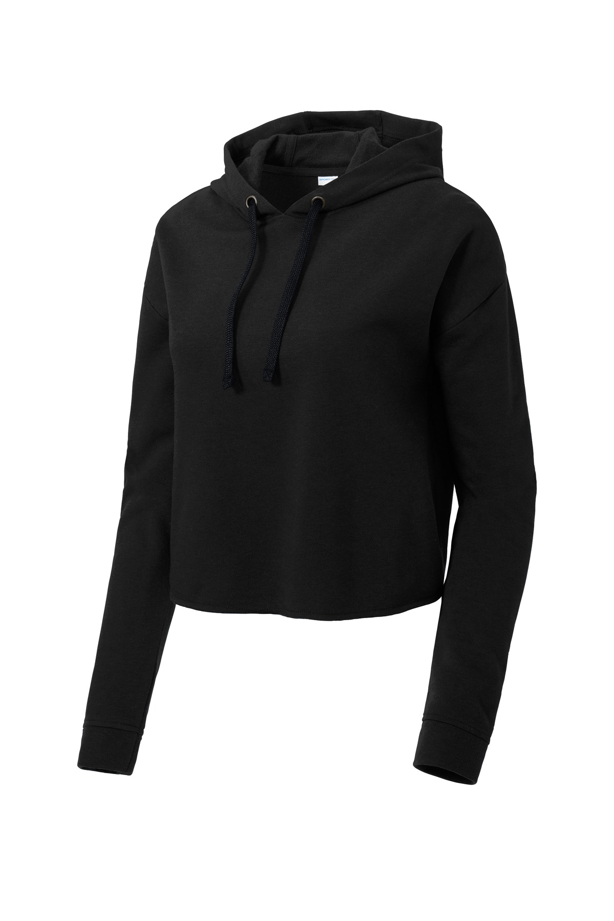 Ladies PosiCharge Tri-Blend Wicking Fleece Crop Hooded Pullover