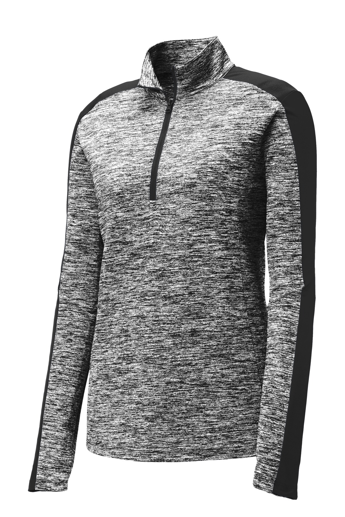 Sport-Tek Ladies PosiCharge Electric Heather Colorblock 1/4-Zip Pullover