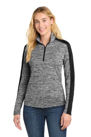 Sport-Tek Ladies PosiCharge Electric Heather Colorblock 1/4-Zip Pullover