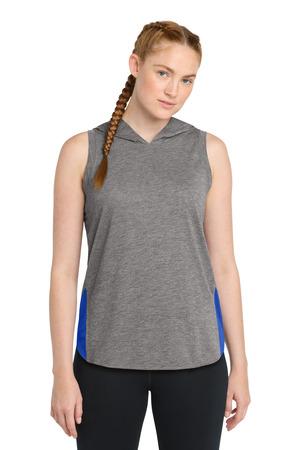 Ladies PosiCharge Tri-Blend Wicking Draft Hoodie Tank.