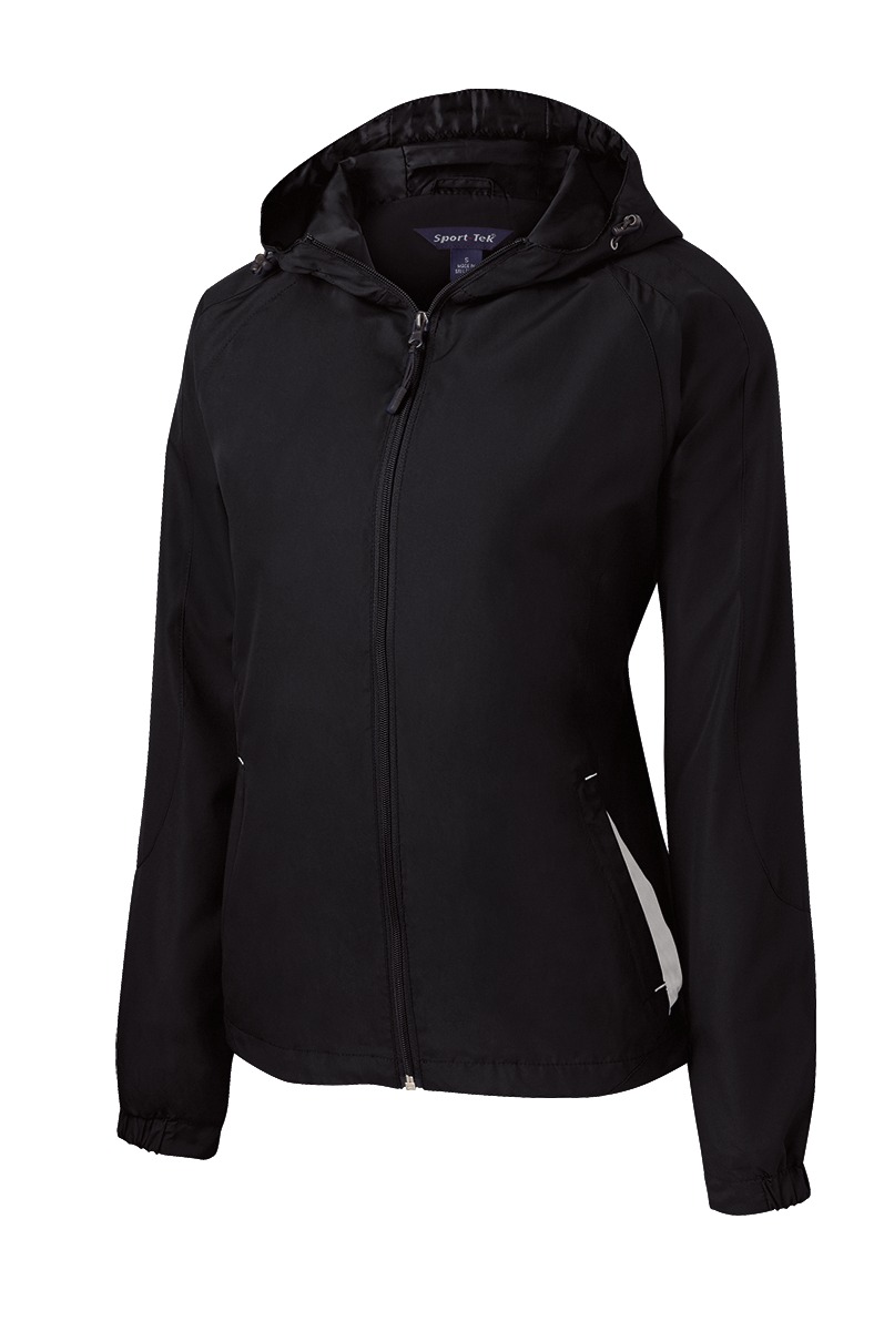 Sport-Tek Ladies Colorblock Hooded Raglan Jacket