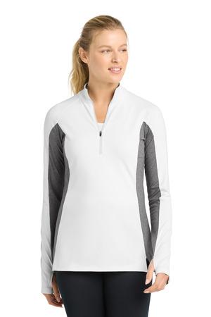 Sport-Tek Ladies Sport-Wick Stretch Contrast 1/2-Zip Pullover