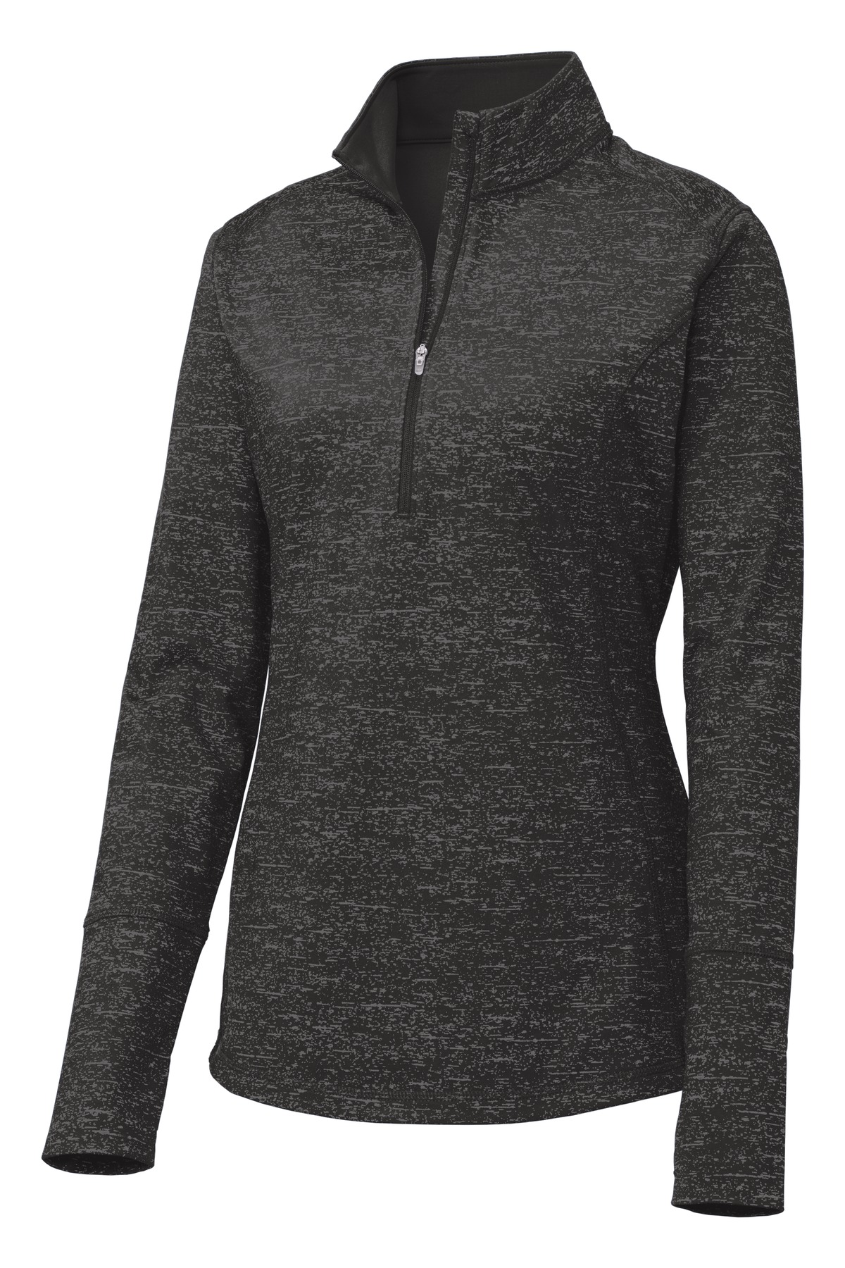 Sport-Tek Ladies Sport-Wick Stretch Reflective Heather 1/2-Zip Pullover
