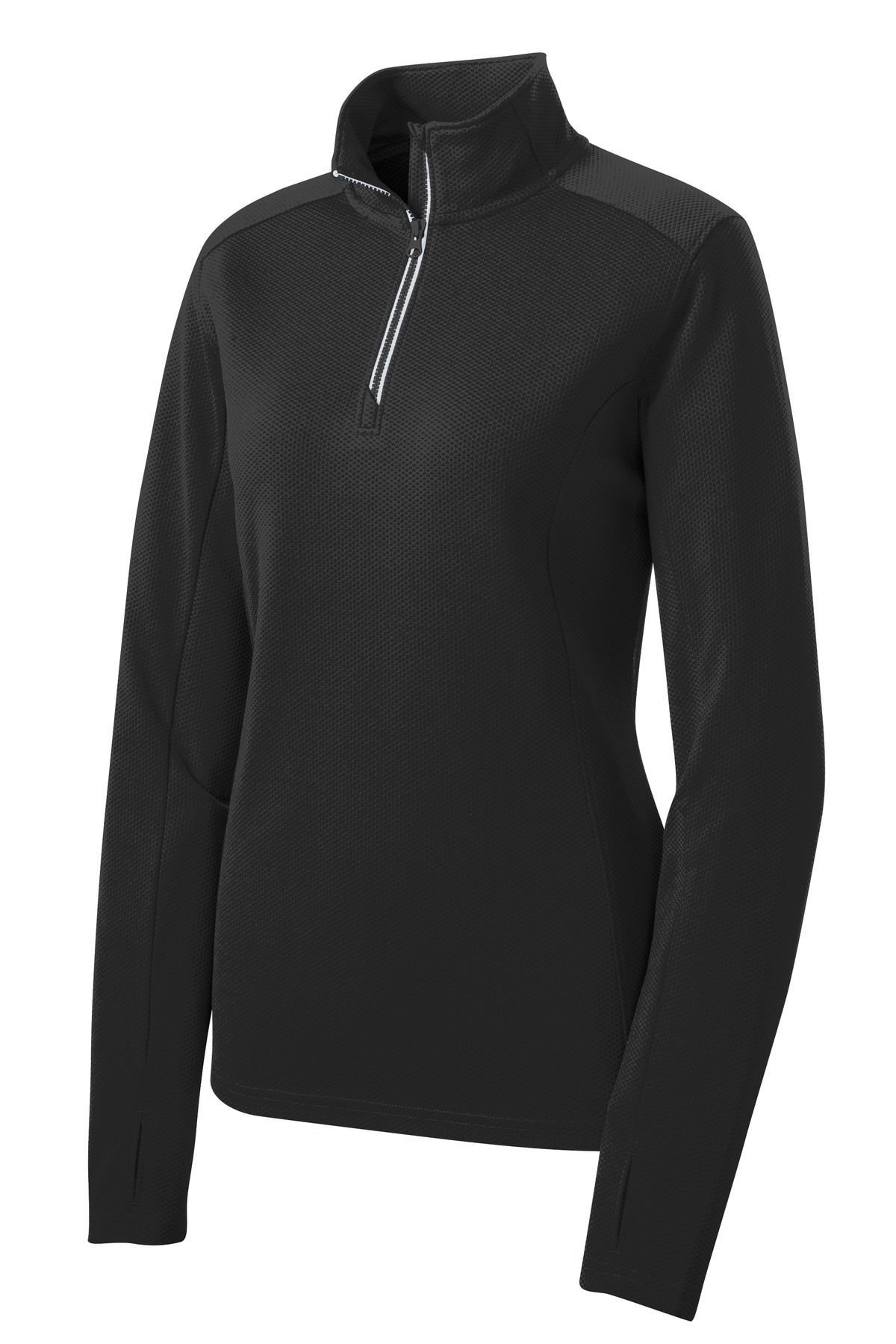 Sport-Tek Ladies Sport-Wick Textured 1/4-Zip Pullover