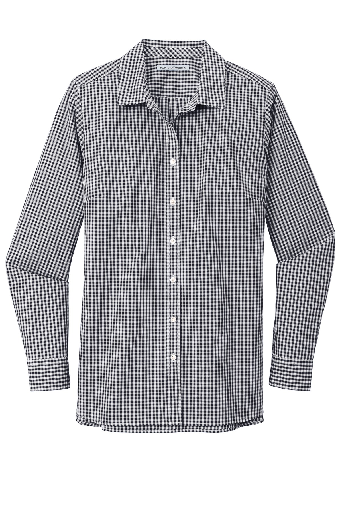 Ladies Broadcloth Gingham Easy Care Shirt