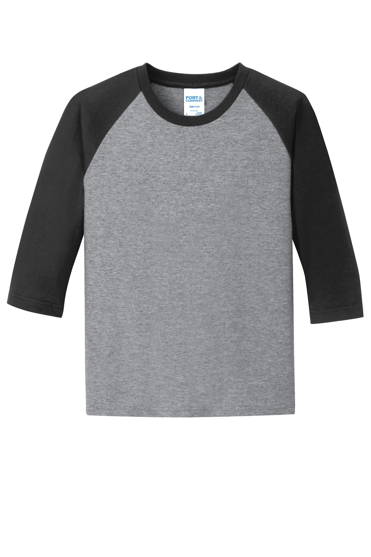 Port & Company Youth Core Blend 3/4-Sleeve Raglan Tee