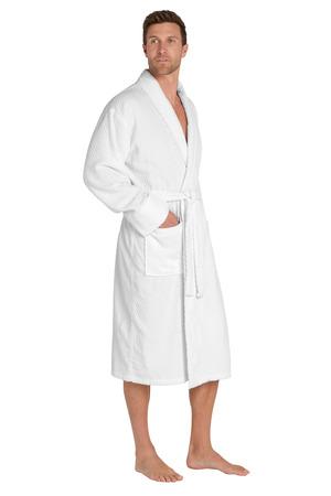 Port Authority Checkered Terry Shawl Collar Robe