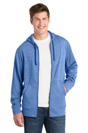 PosiCharge Tri-Blend Wicking Fleece Full-Zip Hooded Jacket