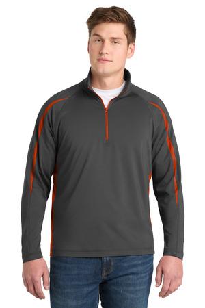 Sport-Tek Sport-Wick Stretch 1/2-Zip Colorblock Pullover